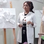 تابلو گل و بوته گچبری مدرن