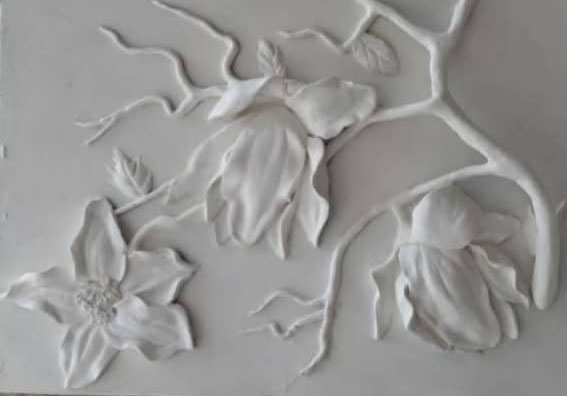 آموزش گچبری مدرن گل و بوته