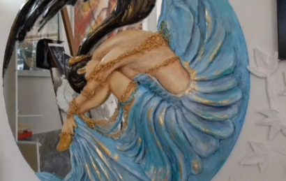 گچبری قابل شست و شو تابلو گچبری روی آینه