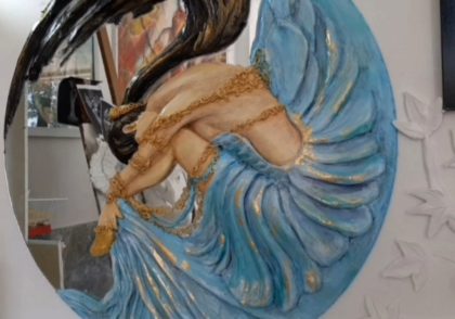 گچبری قابل شست و شو تابلو گچبری روی آینه