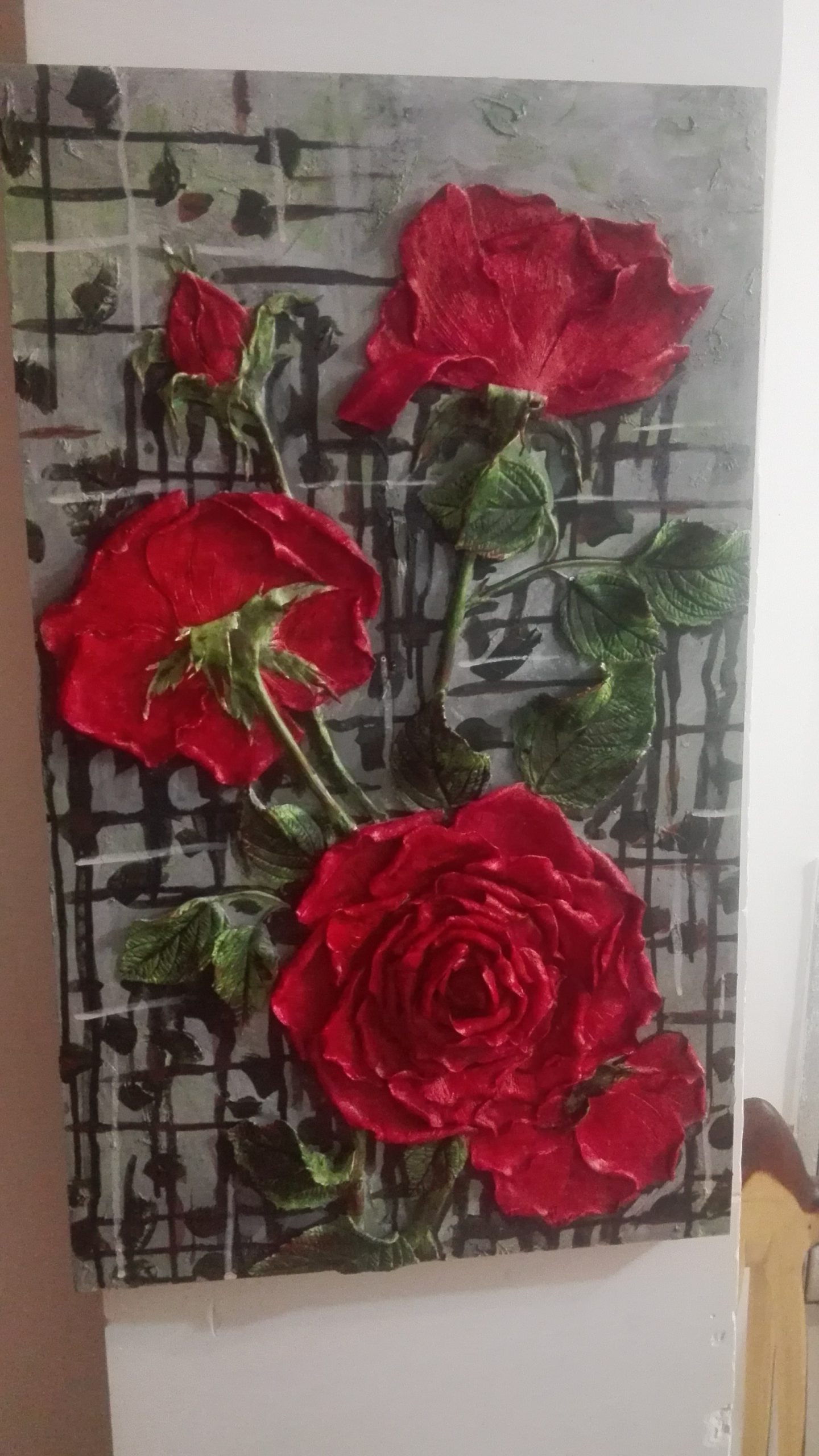 تابلو گچبری مدرن گل رز