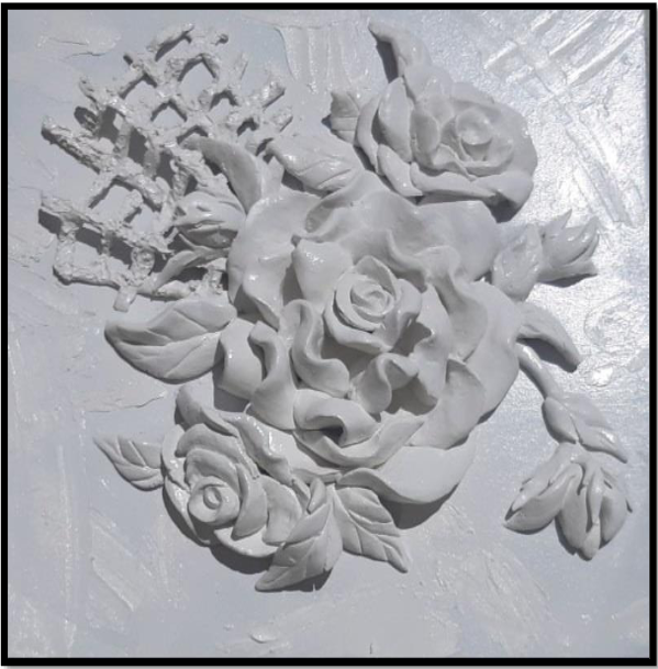 گچبری گل رز به سبک مدرن