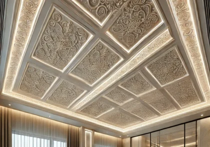 گچبری سقف بدون رابیتس تلفیقی از نوآوری، زیبایی و سبکی با سیمین گچبری