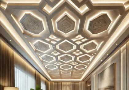 گچ‌بری سقف جدید رقص نور و نقش در دنیای مدرن